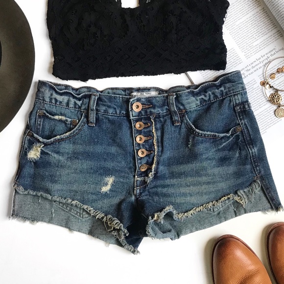 free people button fly shorts
